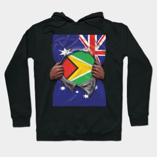 Guyana Flag Australian Flag Ripped - Gift for Guyanese From Guyana Hoodie